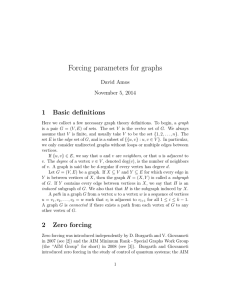 Forcing parameters for graphs 1 Basic definitions David Amos