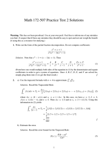 Math 172-507 Practice Test 2 Solutions