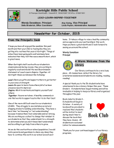 Kortright Hills Public School Newsletter for October, 2015
