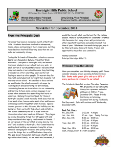 Kortright Hills Public School Newsletter for December, 2014  Wendy Donaldson