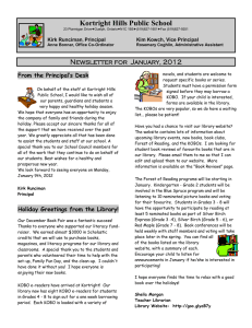 Kortright Hills Public School Newsletter for  January, 2012