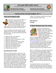 Kortright Hills Public School Newsletter for December, 2011 From the Principal’s Desk