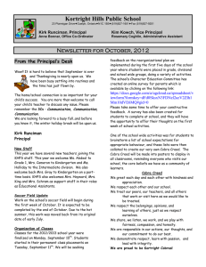 Kortright Hills Public School Newsletter for October, 2012 From the Principal’s Desk