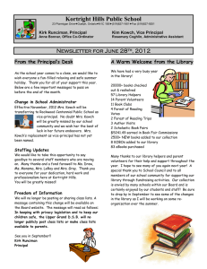 Kortright Hills Public School Newsletter for June 28 , 2012