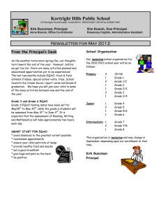 Kortright Hills Public School Newsletter for May 2012 From the Principal’s Desk