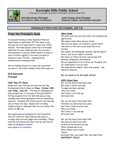 Kortright Hills Public School Newsletter for October, 2013 From the Principal’s Desk