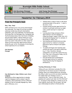 Kortright Hills Public School Newsletter for February,2014 From the Principal’s Desk