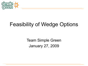 Feasibility of Wedge Options Team Simple Green January 27, 2009