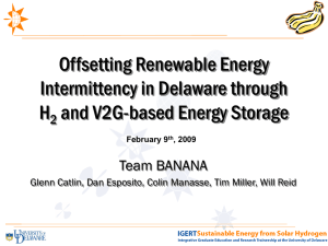 Offsetting Renewable Energy Intermittency in Delaware through H and V2G-based Energy Storage