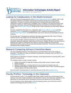Information Technologies Activity Report Looking for Collaborators in the Health Sciences?