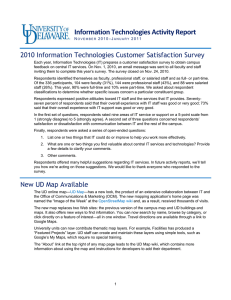 Information Technologies Activity Report  2010 Information Technologies Customer Satisfaction Survey