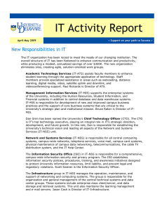 IT Activity Report  New Responsibilities in IT
