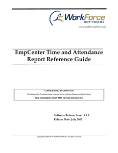 EmpCenter Time and Attendance Report Reference Guide Software Release Level: 9.1.0