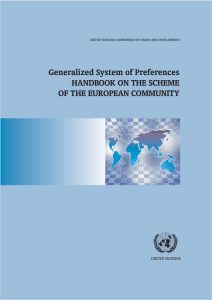 Generalized System of Preferences HANDBOOK ON THE SCHEME OF THE EUROPEAN COMMUNITY