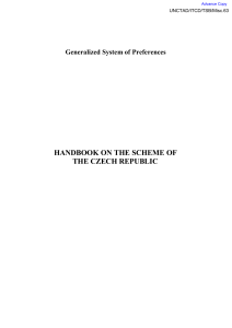 HANDBOOK ON THE SCHEME OF THE CZECH REPUBLIC Generalized System of Preferences