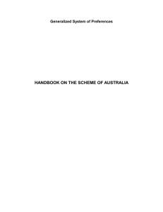 HANDBOOK ON THE SCHEME OF AUSTRALIA Generalized System of Preferences