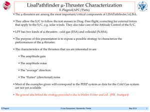 LisaPathfinder µ-Thruster Characterization E.Plagnol(APC/Paris)