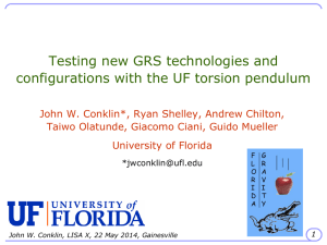 Testing new GRS technologies and configurations with the UF torsion pendulum