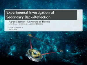 Experimental Investigation of Secondary Back-Reflection Aaron Spector - University of Florida
