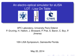 An electro-optical simulator for eLISA LOT : Lisa On Table
