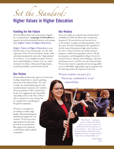 Set the Standard: Higher Values in Higher Education Funding for the Future