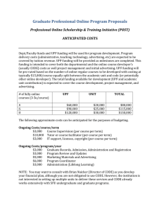Graduate Professional Online Program Proposals  ANTICIPATED COSTS