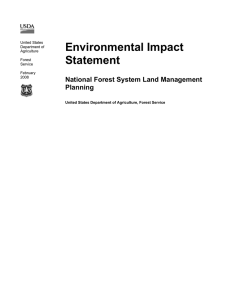 Environmental Impact Statement National Forest System Land Management Planning