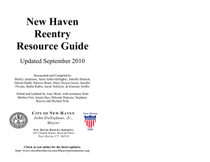 New Haven Reentry Resource Guide Updated September 2010