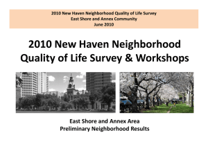 2010 New Haven Neighborhood  g Quality of Life Survey &amp; Workshops East Shore and Annex Area