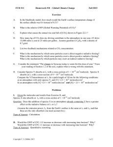 FCH 511 Homework #10  - Global Climate Change Fall 2015 Exercises