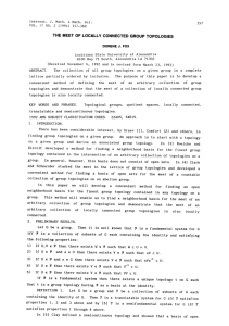 MEET CONNECTED GROUP TOPOLOGIES THE OF LOCALLY