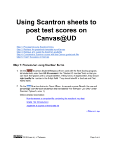 Using Scantron sheets to  post test scores on  Canvas@UD 