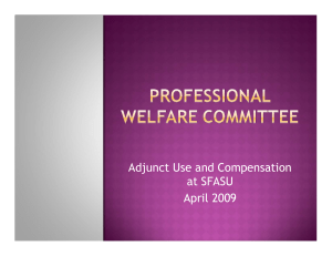 Adjunct Use and Compensation at SFASU April 2009