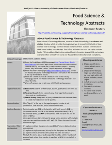Food Science &amp; Technology Abstracts Thomson Reuters About Food Science &amp; Technology Abstracts