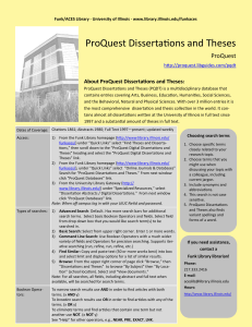 ProQuest Dissertations and Theses ProQuest About ProQuest Dissertations and Theses: