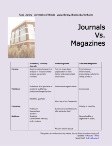 Journals Vs. Magazines