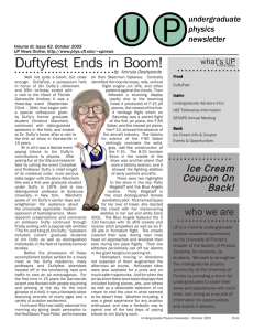 U P Duftyfest Ends in Boom! undergraduate physics