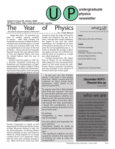 � � The  Year  of  Physics undergraduate physics