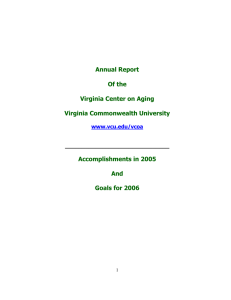 Annual Report  Of the Virginia Center on Aging