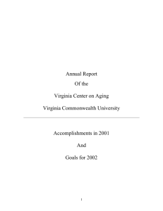 Annual Report Of the  Virginia Center on Aging