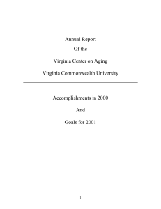 Annual Report Of the  Virginia Center on Aging