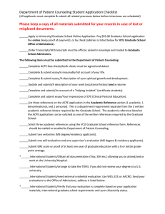 Department of Patient Counseling Student Application Checklist