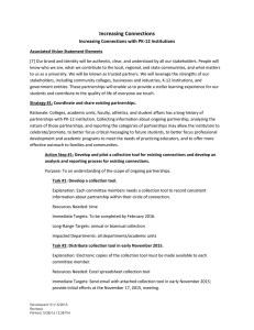 Increasing Connections Increasing Connections with PK-12 Institutions