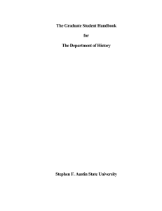 The Graduate Student Handbook for The Department of History