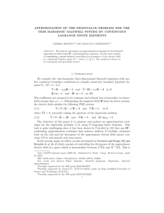 APPROXIMATION OF THE EIGENVALUE PROBLEM FOR THE LAGRANGE FINITE ELEMENTS