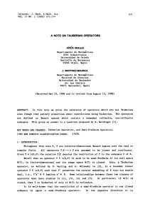 JESS A NOTE ON TAUBERIAN OPERATORS GiJn, (1990)