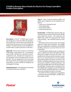 FTA200-A Remote Alarm Panels for Electric Fire Pump Controllers Product Description