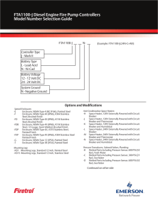 FTA1100-J Diesel Engine Fire Pump Controllers Model Number Selection Guide