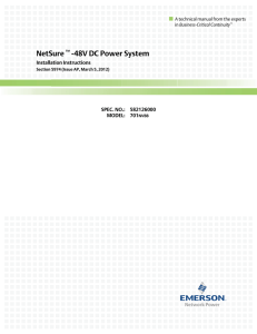 NetSure -48V DC Power System Installation Instructions