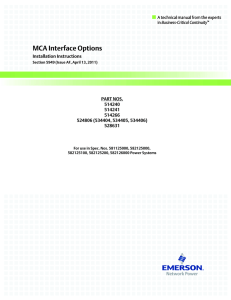 MCA Interface Options Installation Instructions PART NOS. 514240